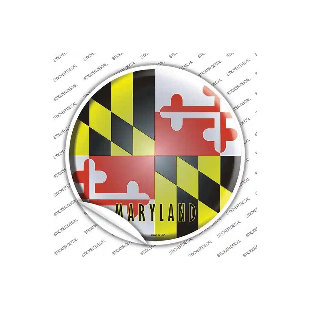Smart Blonde C-119S-S Maryland State Flag Novelty Circle Sticker Decal - Small 792636517242