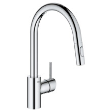 GROHE 32665003 Concetto Pull-Down K  chenarmatur mit Brause Chrom