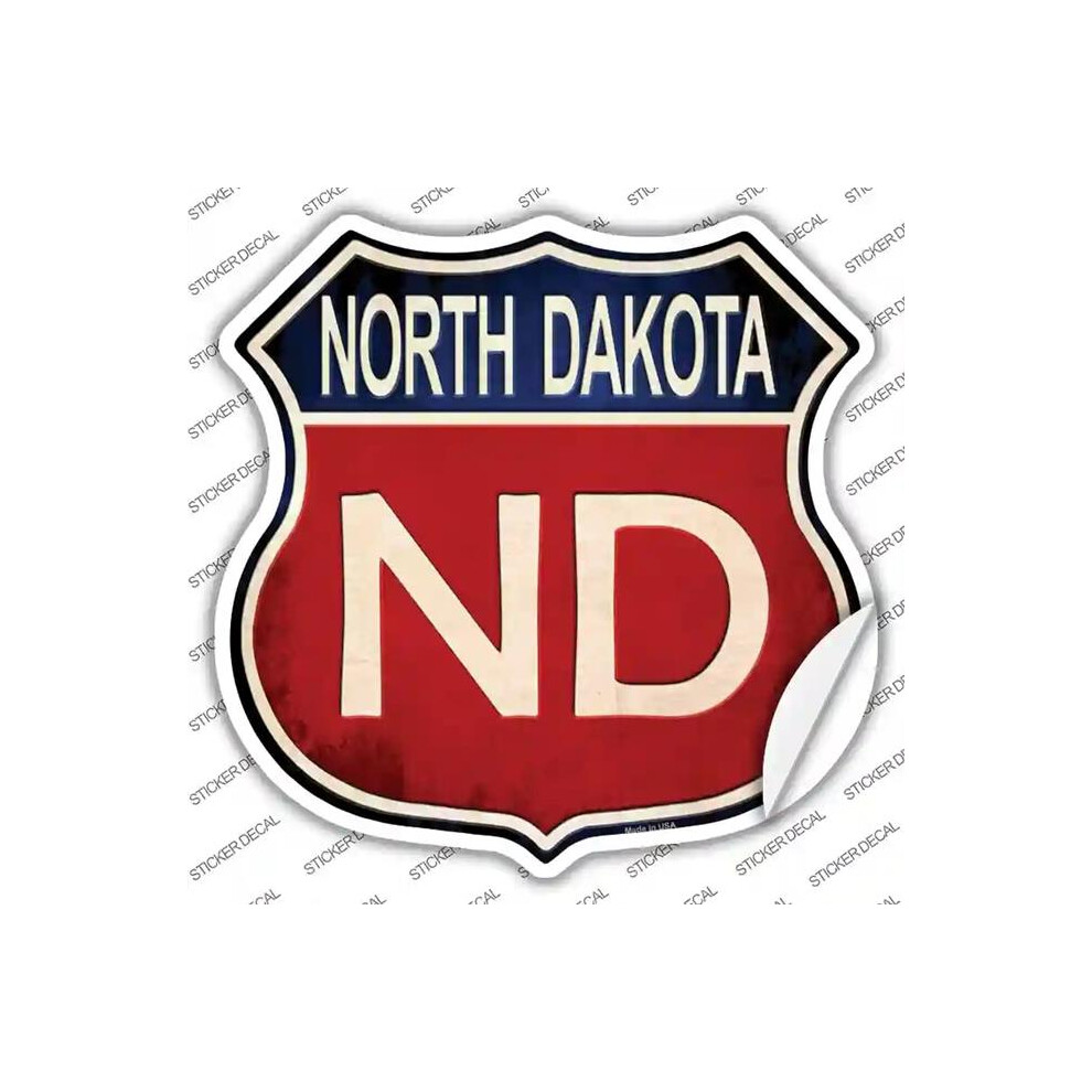 Smart Blonde Hs-529S-L North Dakota Novelty Highway Shield Sticker Decal - Large 792636518072