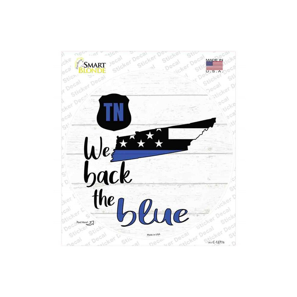 Smart Blonde C-1271S-M Tennessee Back The Novelty Circle Sticker Decal - Medium Blue 792636517402