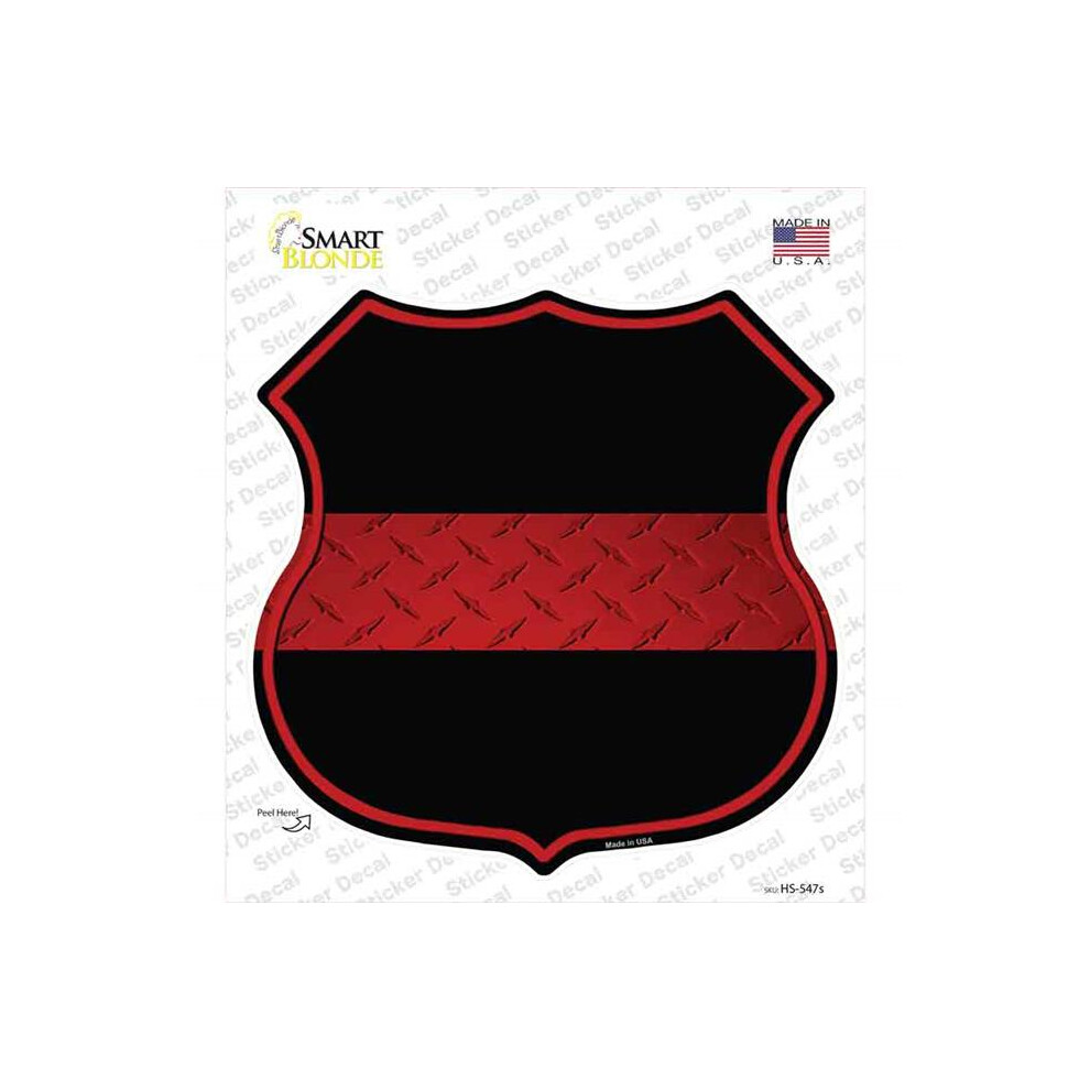 Smart Blonde Hs-547S-M Thin Line Novelty Highway Shield Sticker Decal - Medium Red 792636518164
