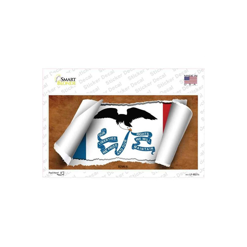 Smart Blonde Lp-9021S-M Iowa Flag Scroll Novelty Sticker Decal - Medium 792636519949