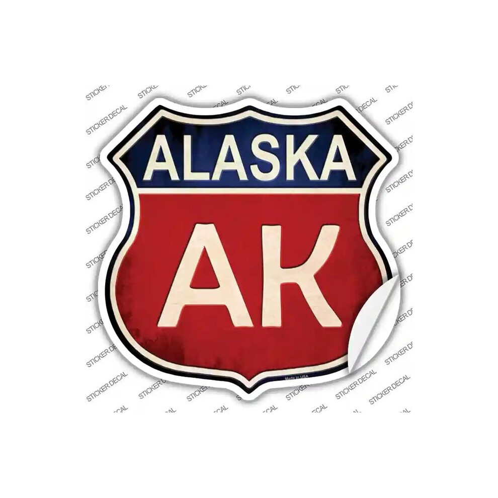 Smart Blonde Hs-497S-L Alaska Novelty Highway Shield Sticker Decal - Large 792636517945