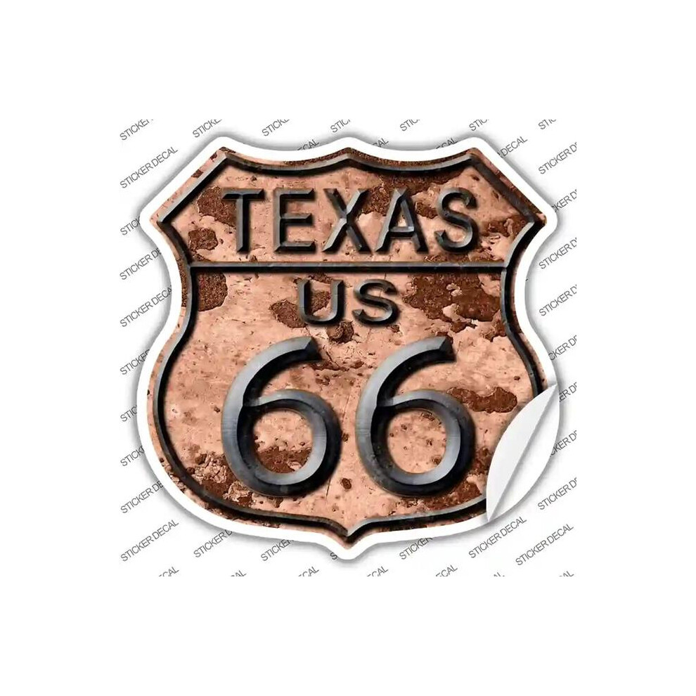 Smart Blonde Hs-493S-L Texas Route 66 Rusty Novelty Highway Shield Sticker Decal - Large 792636517921