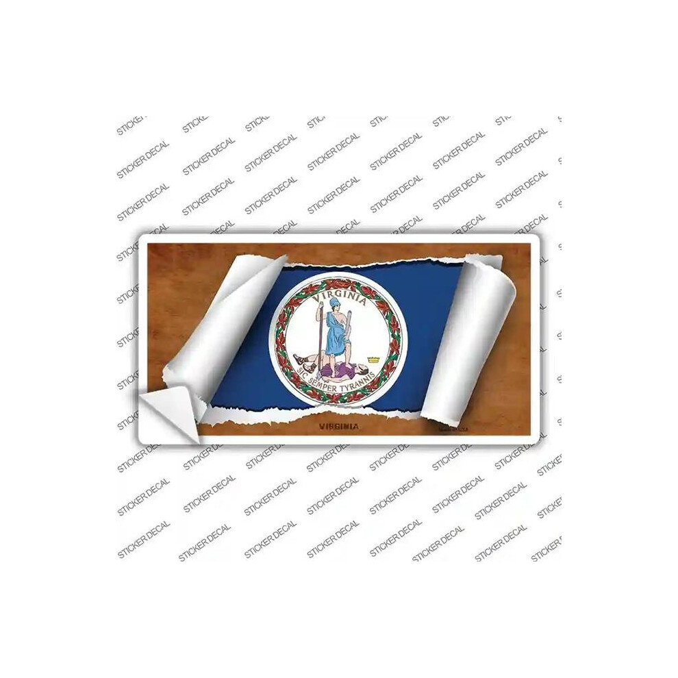 Smart Blonde Lp-9052S-S Virginia Flag Scroll Novelty Sticker Decal - Small 792636520136