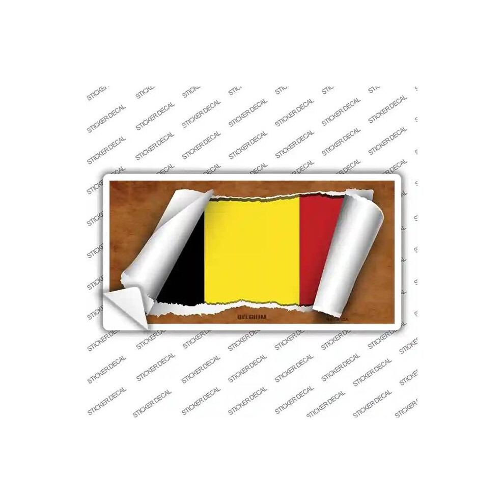 Smart Blonde Lp-9135S-S Belgium Flag Scroll Novelty Sticker Decal - Small 792636520389