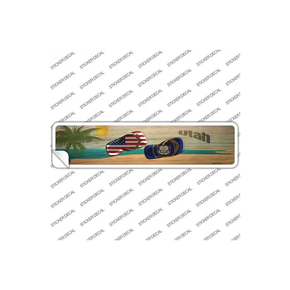 Smart Blonde K-1517S-L Utah & Us Flag Novelty Narrow Sticker Decal - Large 792636519239