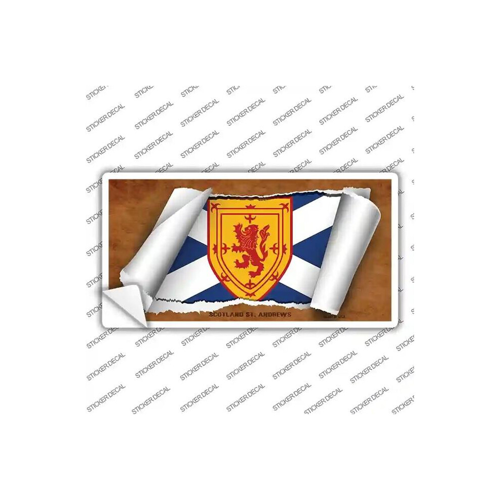 Smart Blonde Lp-9325S-L Scotland St. Andrews Flag Scroll Novelty Sticker Decal - Large 792636520679