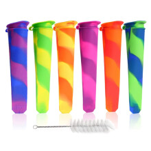 Moules de pop glacee en silicone Moules de popsicle de glace wpunwen avec les couvercles 6 pc moules de popsicle en silicone pour les enfants ave