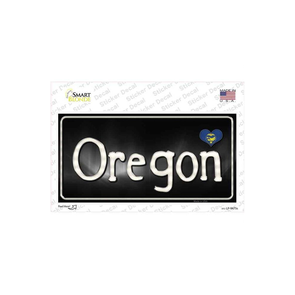 Smart Blonde Lp-9475S-M Oregon Flag Script Novelty Sticker Decal - Medium 792636521126