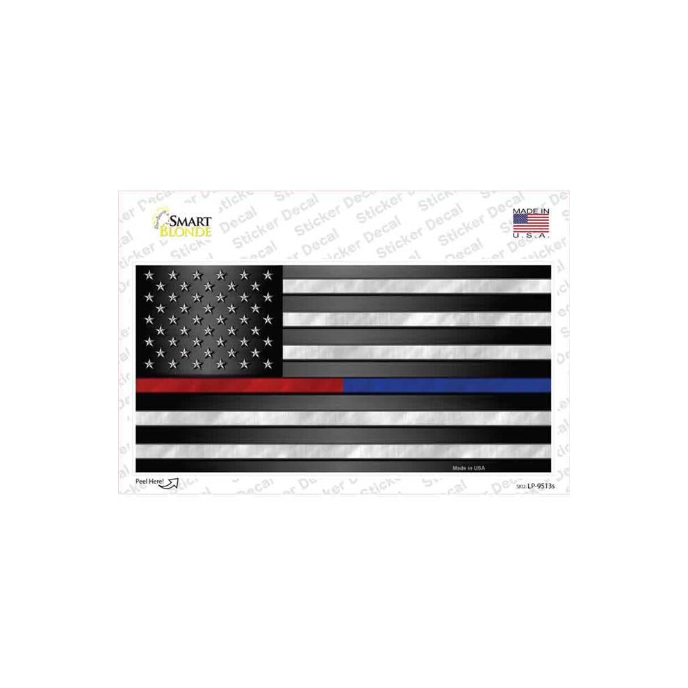 Smart Blonde Lp-9513S-M American Flag Police & Fire Novelty Sticker Decal - Medium 792636521195