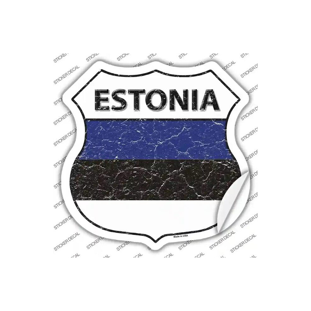 Smart Blonde Hs-244S-S Estonia Flag Novelty Highway Shield Sticker Decal - Small 792636522208