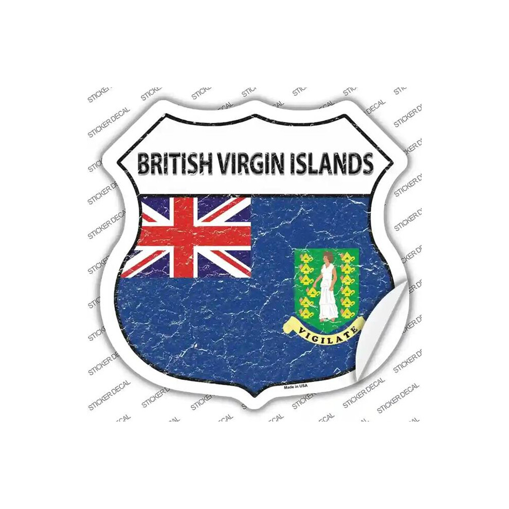 Smart Blonde Hs-196S-L British Virgin Islands Flag Novelty Highway Shield Sticker Decal - Large 792636522017