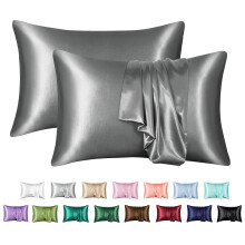 MR&HM Satin Pillowcase for Hair and Skin, Silk Satin Pillowcase 2 Pack, King Size Pillow Cases Set of 2, Silky Pillow Cover with Envelope Closure (20
