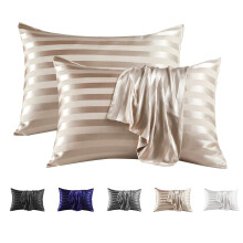 MR&HM Satin Pillowcase for Hair and Skin, Silk Satin Pillowcase 2 Pack, Queen Size Pillow Cases Set of 2, Silky Pillow Cover with Envelope Closure (2