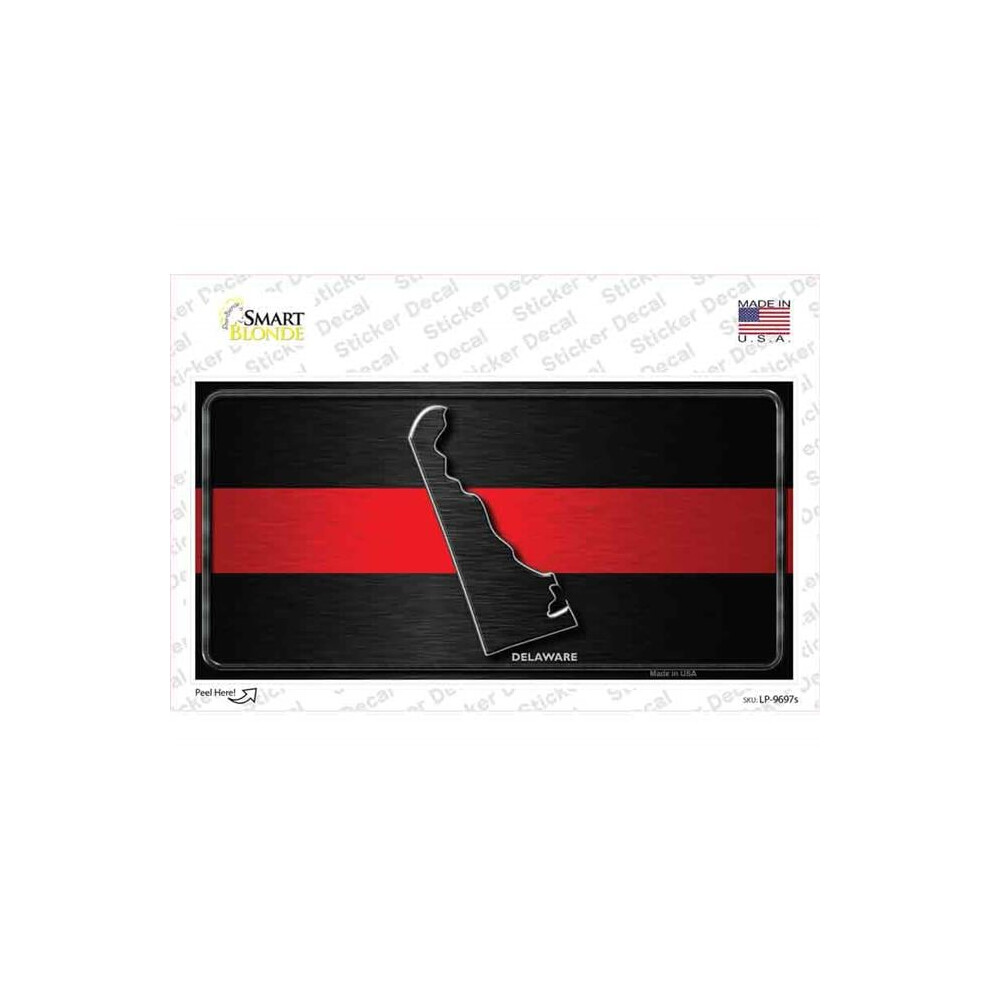 Smart Blonde Lp-9697S-M Delaware Thin Line Novelty Sticker Decal - Medium Red 792636521362