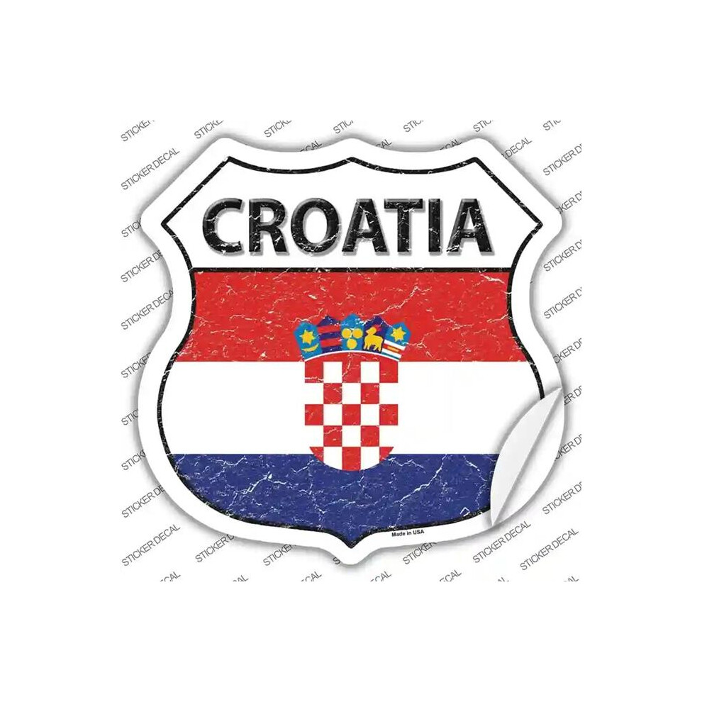 Smart Blonde Hs-226S-L Croatia Flag Novelty Highway Shield Sticker Decal - Large 792636522123