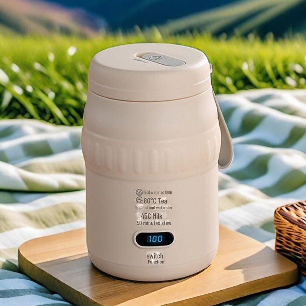 Ivory/White (Ivory,White, Thermal Bag (Custom Logo)) Portable Electric Travel Kettle Â Compact, Constant Temperature Heating And Insulation Cup