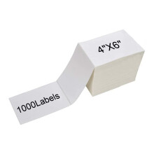 Fanfold 4 x 6 Direct Thermal Shipping Labels with Perforations  1000 L
