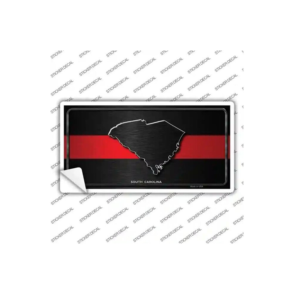 Smart Blonde Lp-9729S-S South Carolina Thin Line Novelty Sticker Decal - Small Red 792636521492