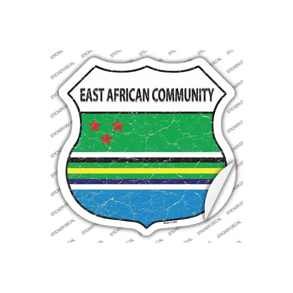 Smart Blonde Hs-237S-S East Africa Community Flag Novelty Highway Shield Sticker Decal - Small 792636522154