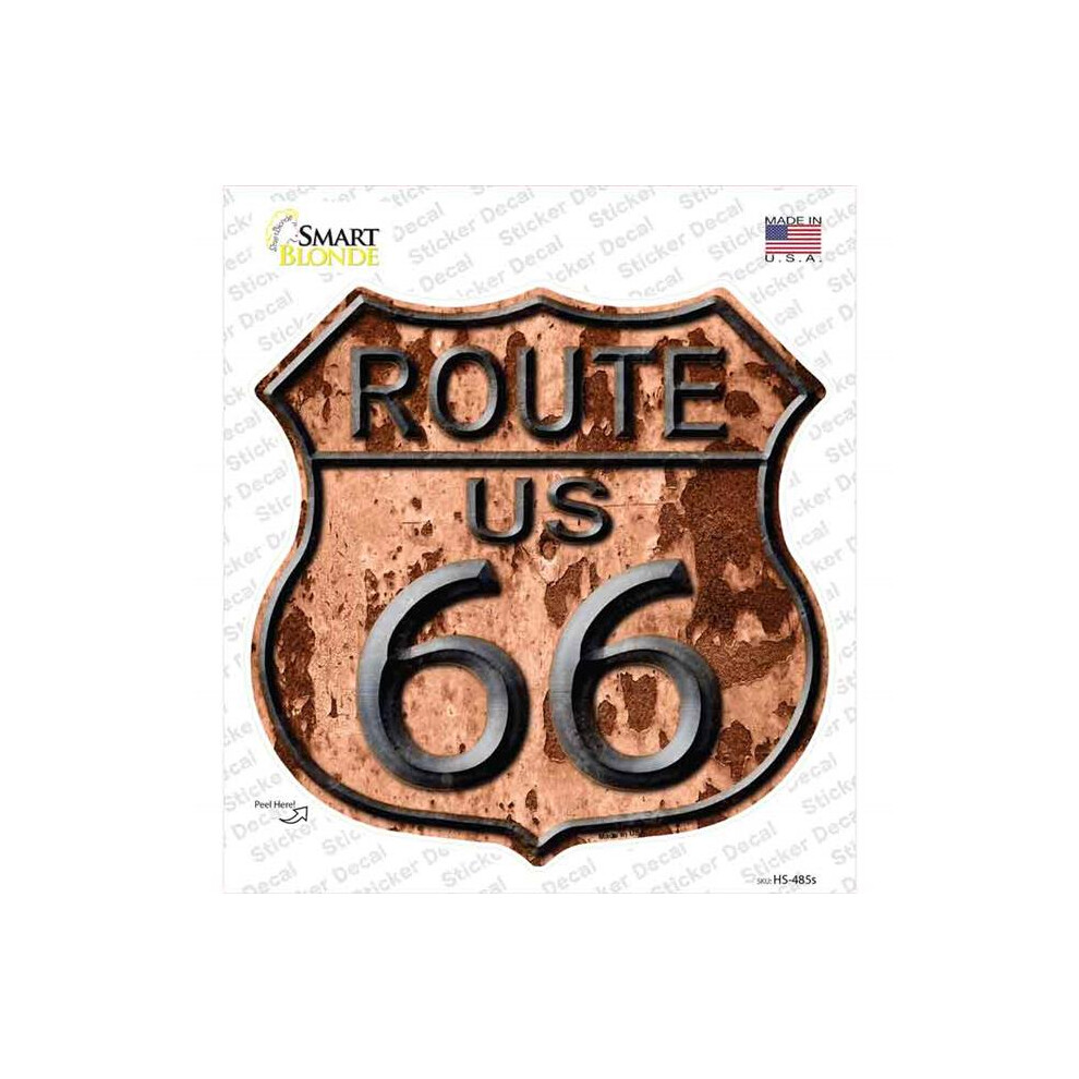 Smart Blonde Hs-485S-M Route 66 Rusty Novelty Highway Shield Sticker Decal - Medium 792636524240