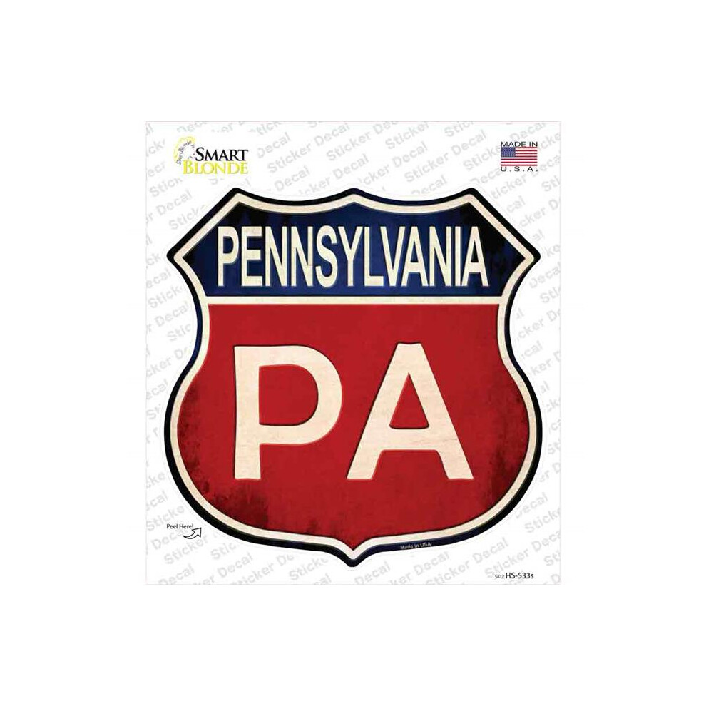 Smart Blonde Hs-533S-M Pennsylvania Novelty Highway Shield Sticker Decal - Medium 792636524431
