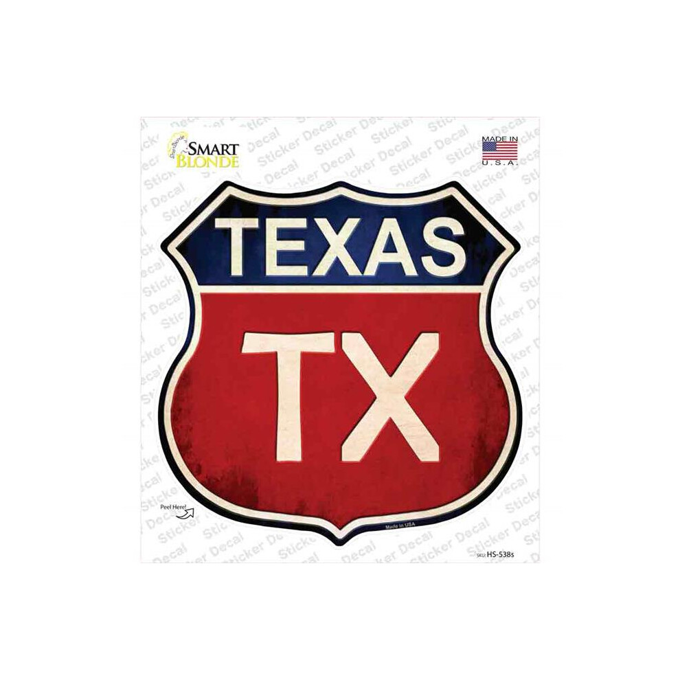 Smart Blonde Hs-538S-M Texas Novelty Highway Shield Sticker Decal - Medium 792636524479