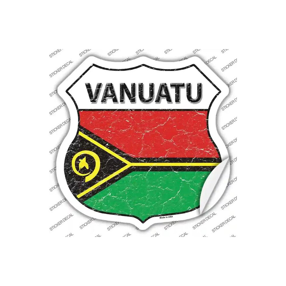 Smart Blonde Hs-450S-L Vanuatu Flag Novelty Highway Shield Sticker Decal - Large 792636524110
