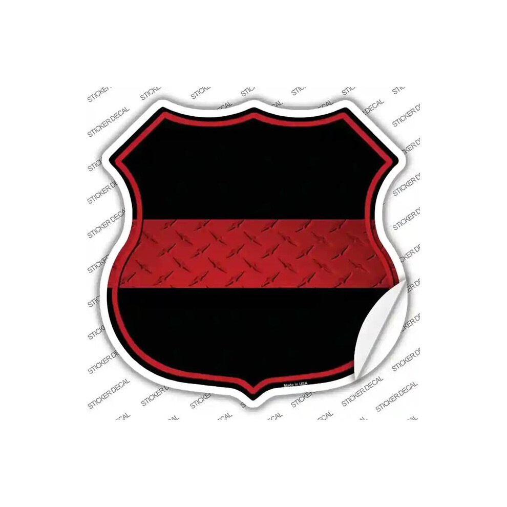 Smart Blonde Hs-547S-S Thin Line Novelty Highway Shield Sticker Decal - Small Red 792636524530