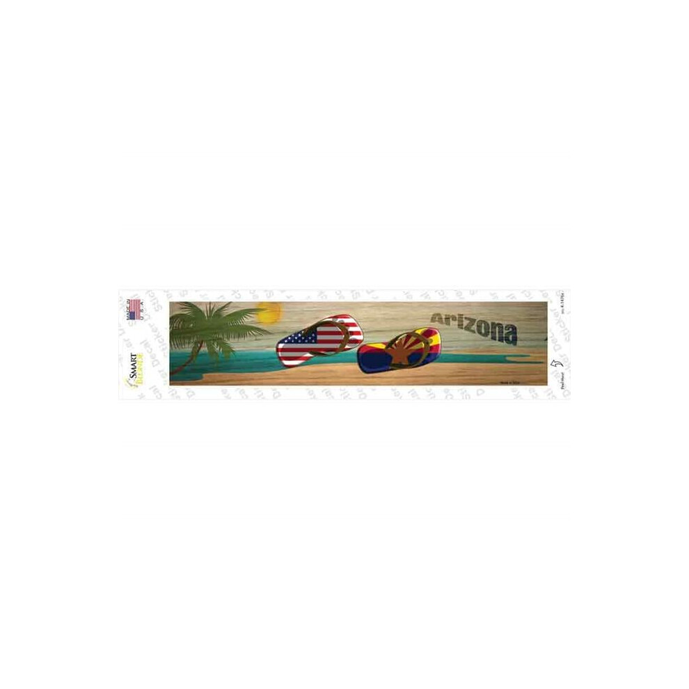 Smart Blonde K-1476S-M Arizona & Us Flag Novelty Narrow Sticker Decal - Medium 792636525414
