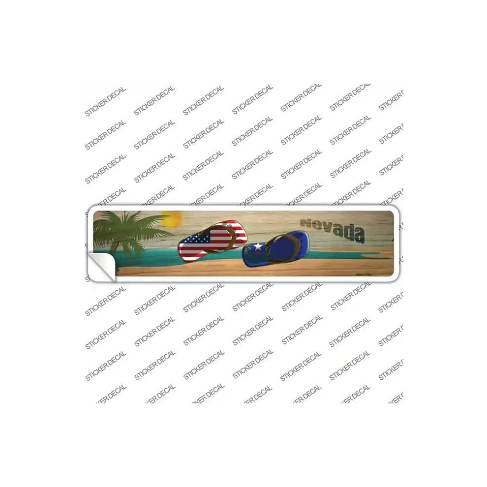 Smart Blonde K-1501S-Xl Nevada & Us Flag Novelty Narrow Sticker Decal - Extra Large 792636525506