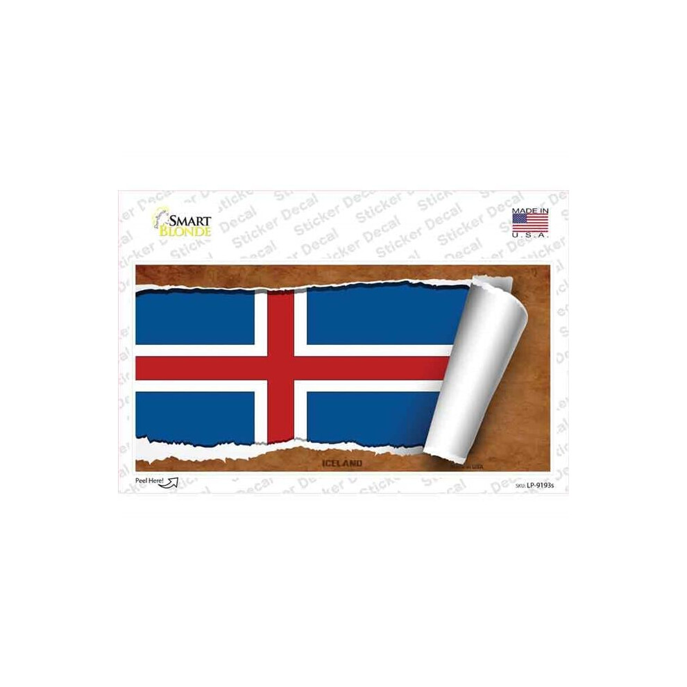 Smart Blonde Lp-9193S-M Iceland Flag Scroll Novelty Sticker Decal - Medium 792636525872