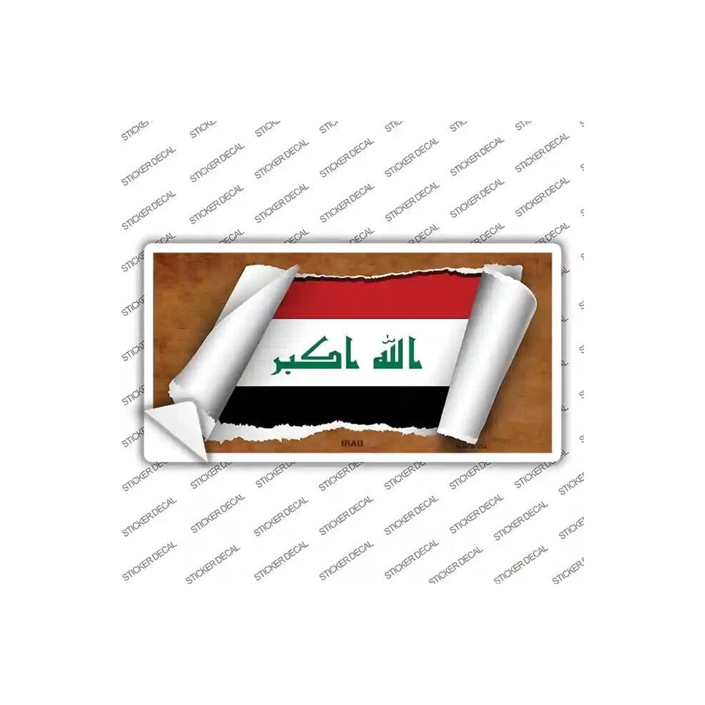 Smart Blonde Lp-9198S-L Iraq Flag Scroll Novelty Sticker Decal - Large 792636525896