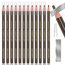 12-delars Kit för Vattentåliga Ögonbrynspennor i Mörkbrun - Permanent Makeup