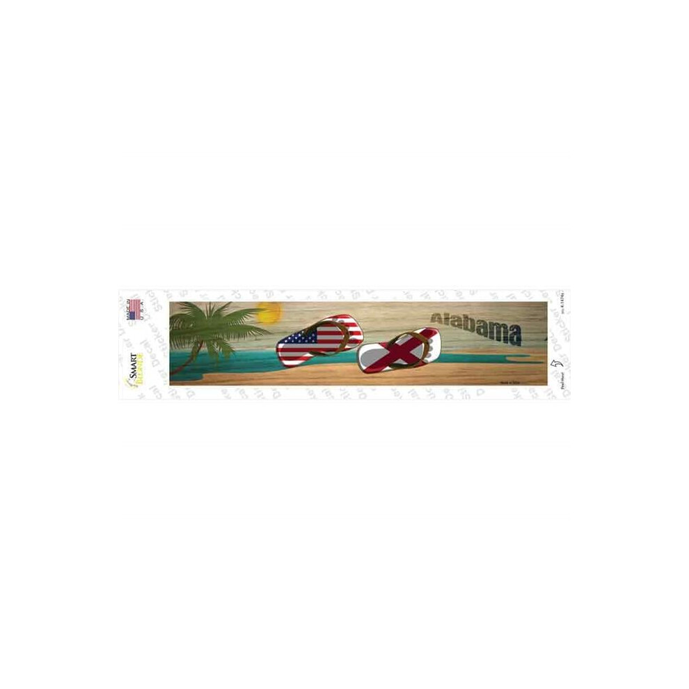 Smart Blonde K-1474S-M Alabama & Us Flag Novelty Narrow Sticker Decal - Medium 792636525391