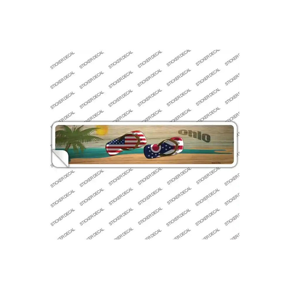Smart Blonde K-1508S-S Ohio & Us Flag Novelty Narrow Sticker Decal - Small 792636525568