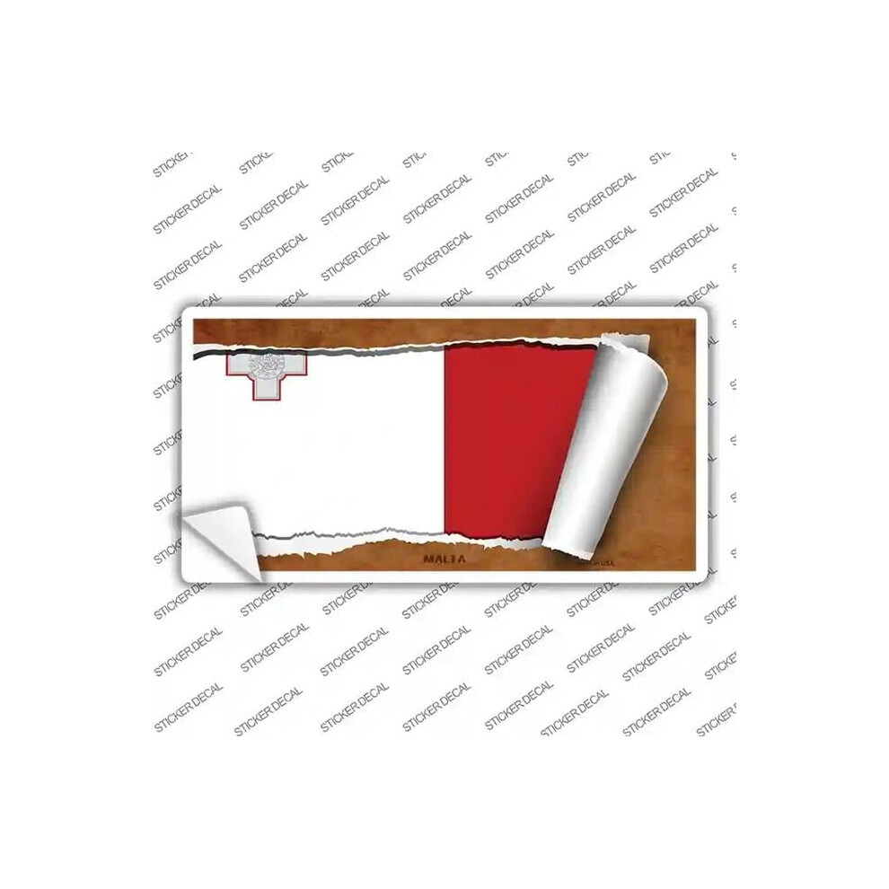 Smart Blonde Lp-9233S-L Malta Flag Scroll Novelty Sticker Decal - Large 792636526053