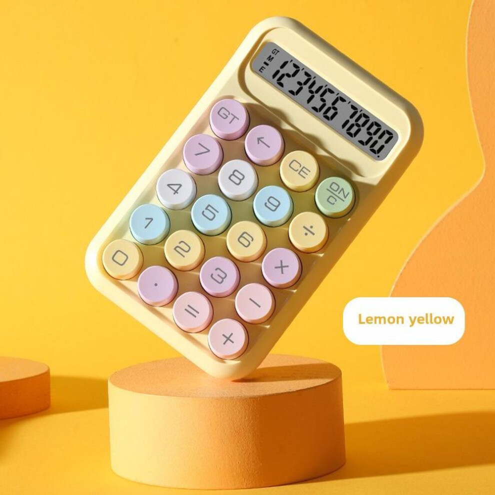 (yellow) Dopamine Student Mechanical Keyboard & 10-digit Portable Calculator