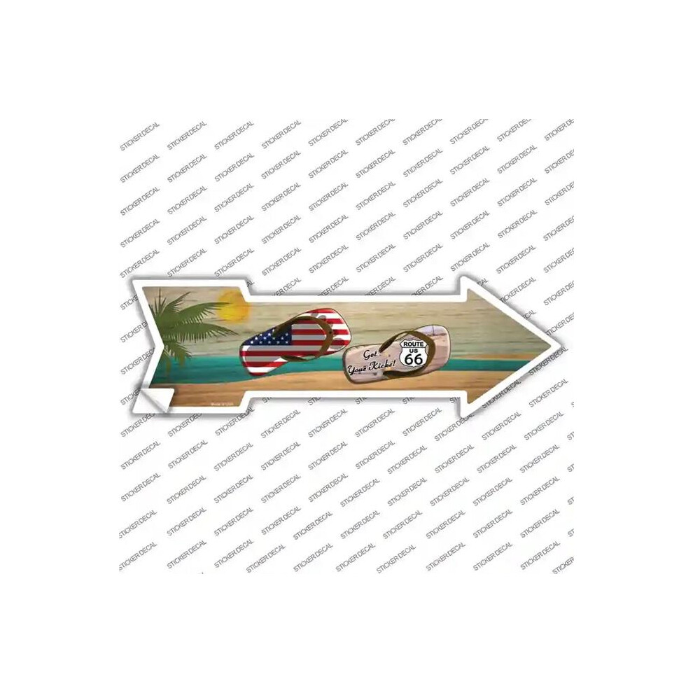 Smart Blonde A-746S-S Us & Route 66 Flip Flop Novelty Arrow Sticker Decal - Small 792636528415
