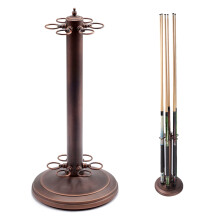 Suporte de Bilhar em Metal GSE para 6 Cues, Estilo Stand, Bronze Escovado