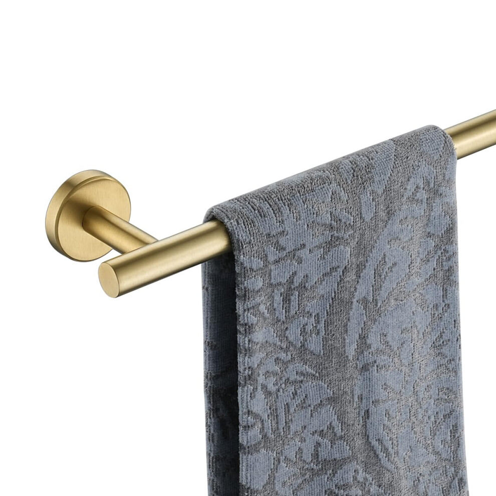 Barre porte-serviettes de salle de bain JQK, or bross   , 23 cm, acier inoxydable 304,    paisseur 0,8 mm, support mural, longueur totale 31,8 cm, TB