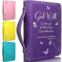 Capa de Bíblia DEHITE para Mulheres - Estojos de Couro para Meninas - Bolsa para Mulheres - Slots para Caneta - Bolso com Zíper