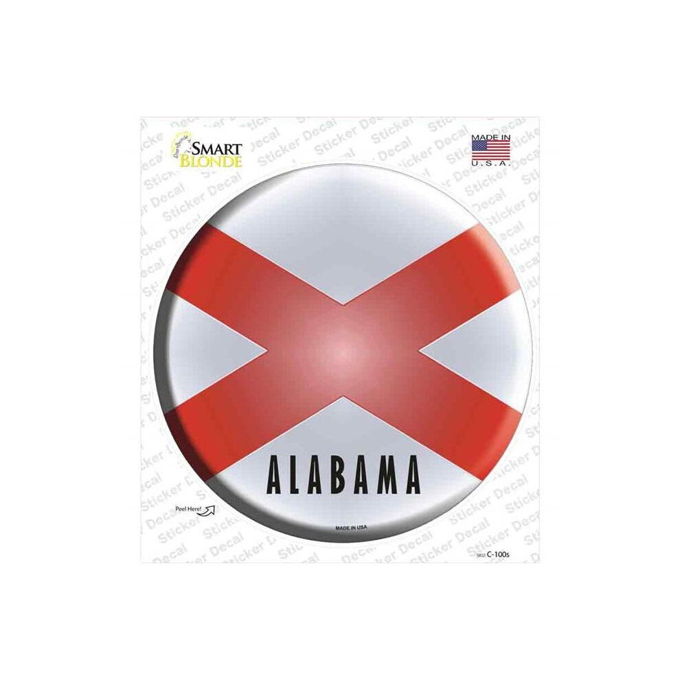 Smart Blonde C-100S-M Alabama State Flag Novelty Circle Sticker Decal - Medium 792636537370