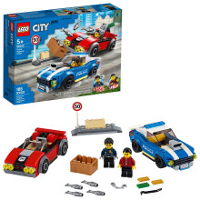 LEGO City Police Motorväg Gripande 60242 Polisleksak, Roligt Byggset för Barn (185 Delar)