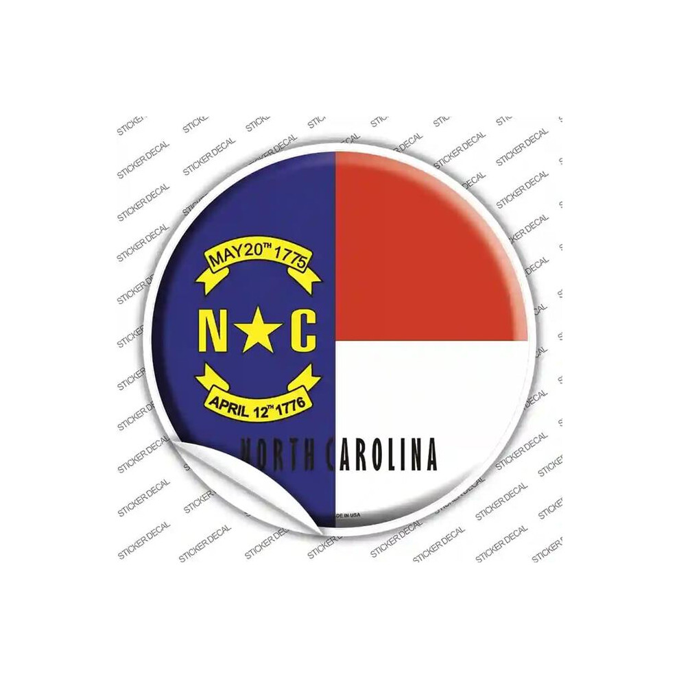 Smart Blonde C-132S-S North Carolina State Flag Novelty Circle Sticker Decal - Small 792636538735