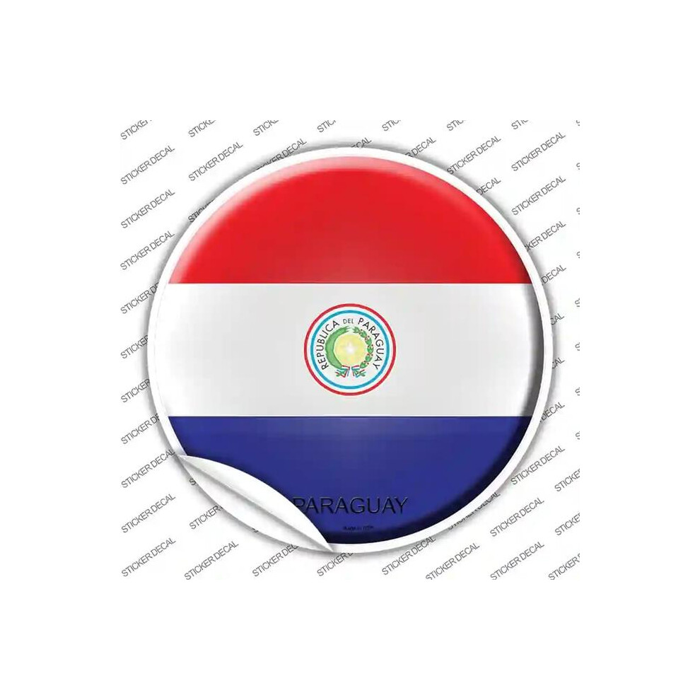 Smart Blonde C-387S-L Paraguay Country Novelty Circle Sticker Decal - Large 792636540028