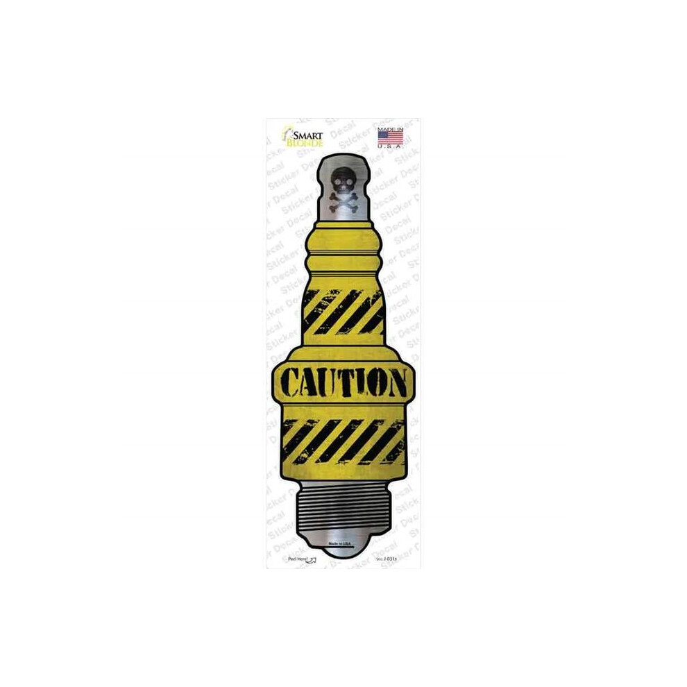 Smart Blonde J-031S-M Caution Novelty Spark Plug Sticker Decal - Medium 792636540714