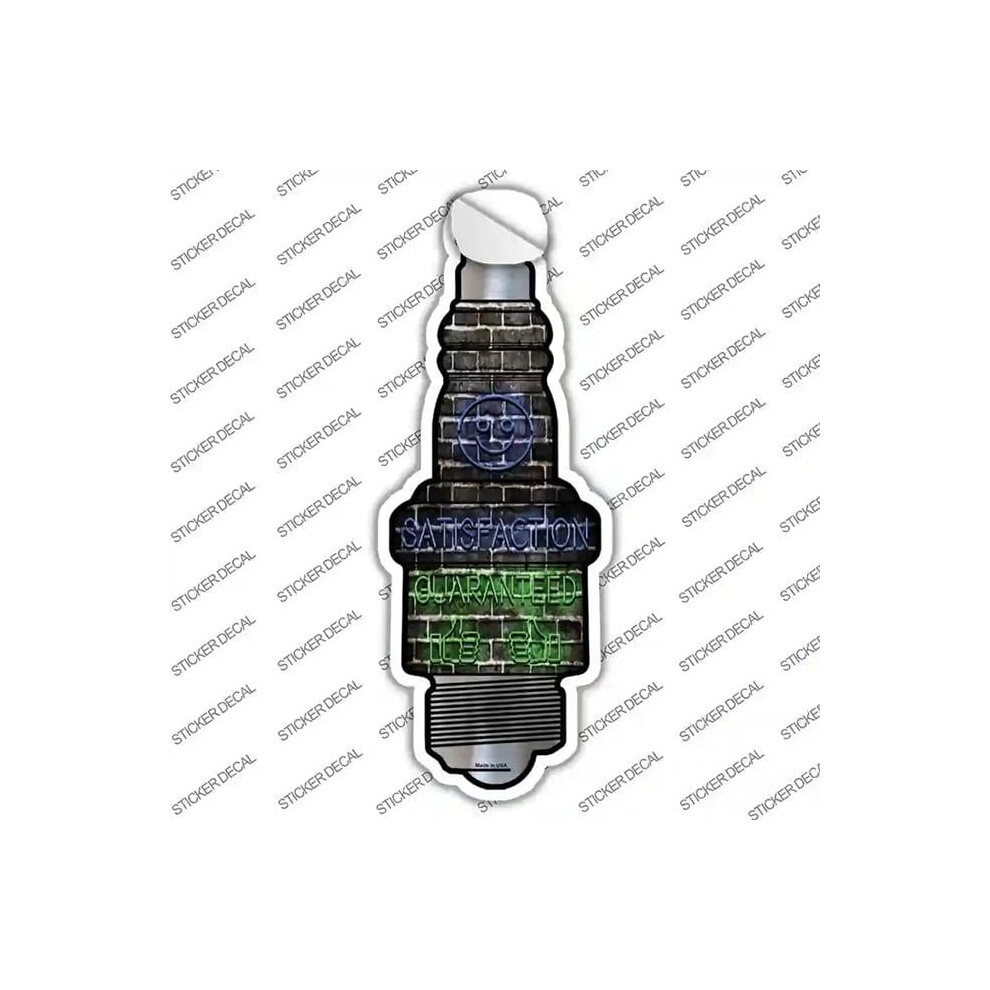Smart Blonde J-060S-Xl Satisfaction Guaranteed Novelty Spark Plug Sticker Decal - Extra Large 792636540912