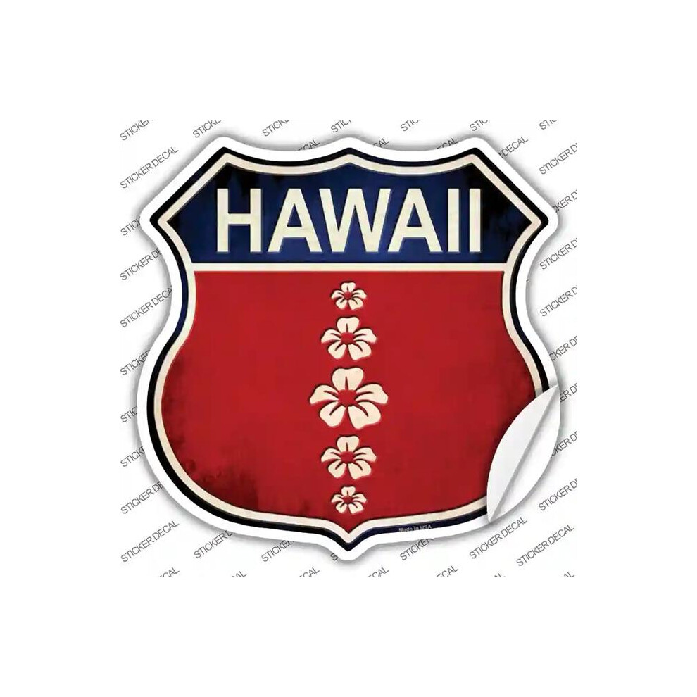 Smart Blonde Hs-566S-L Hawaii Hibiscus Novelty Highway Shield Sticker Decal - Large 792636541162